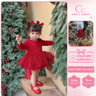 Set Áo Và Chân Váy noel giáng sinh đỏ Bồng xoè  ChoiChuu Thiết Kế Cao Cấp Cho Bé Gái Mặc Đi Tiệc, Sinh Nhật, Noel