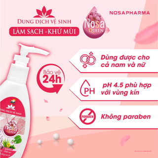 Dung Dịch Vệ Sinh NOSA Queen - Làm Sạch, Kháng Khuẩn, Khử Mùi Hôi, Duy Trì Độ Ẩm, Ngăn Ngừa Viêm Nhiễm Nấm Ngứa