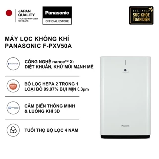 [NHẬP ELPN1T5P GIẢM 18% TỐI ĐA 1500K] Máy lọc không khí Panasonic F-PXV50A nanoe™ X - Bộ lọc HEPA- Hàng chính hãng