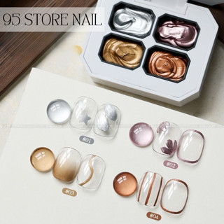 Set gel Metan đa năng 4 màu siêu đặc dùng dặm ombre , vẽ nổi , làm khuôn in