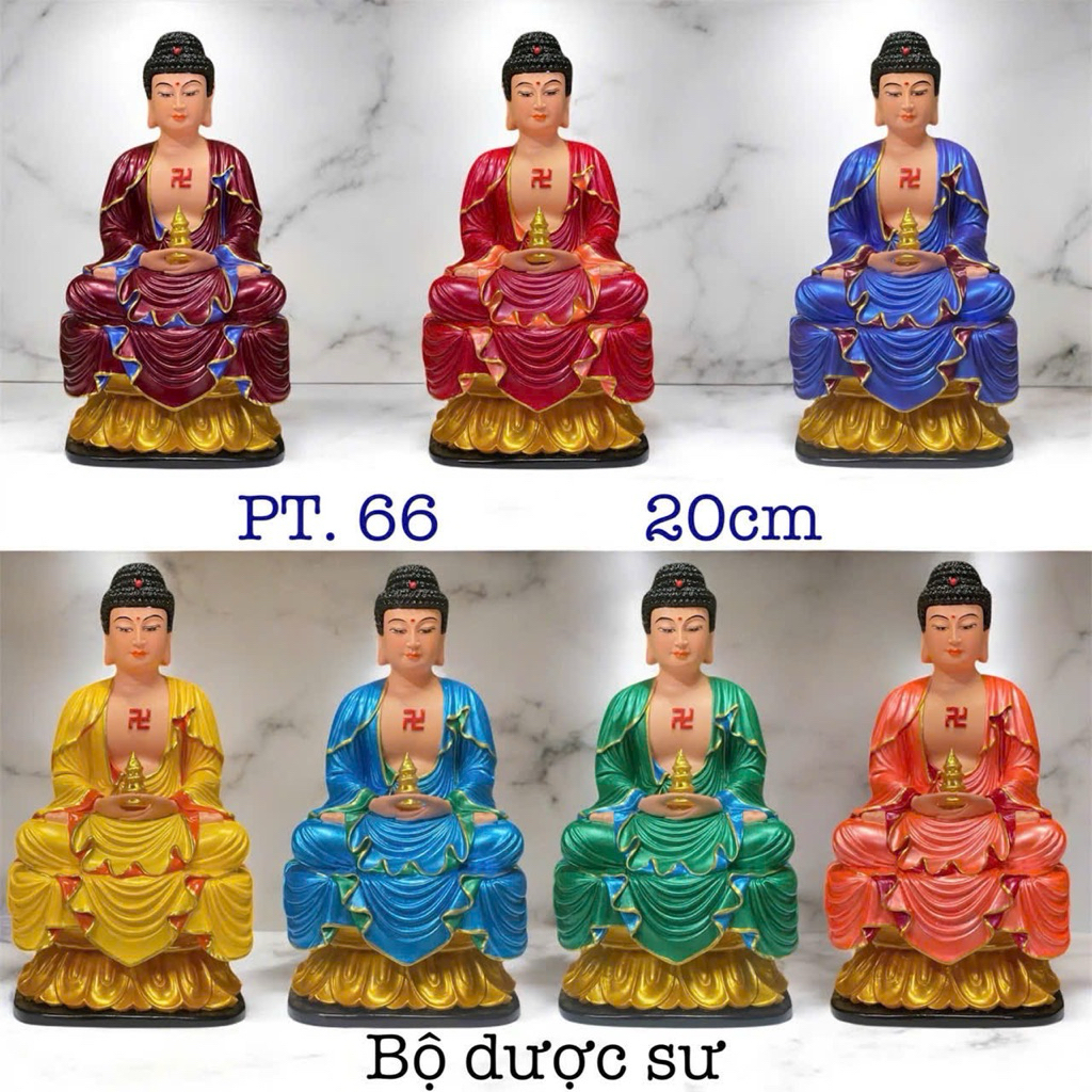 Bộ 7 Tượng Phật Dược Sư 7 màu có pháp khí rời 🌼🌼