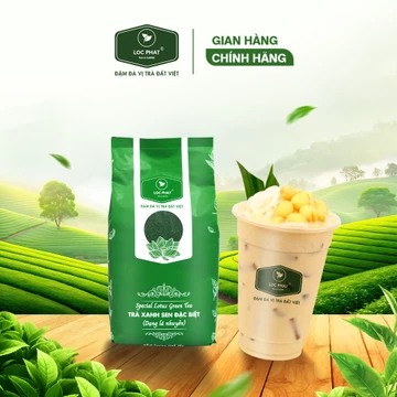 Trà Xanh Sen Đặc Biệt Dạng Lá Nhuyễn Lộc Phát 1Kg - Dùng Pha Chế Đồ Uống (Trà Sữa, Trà Trái Cây)