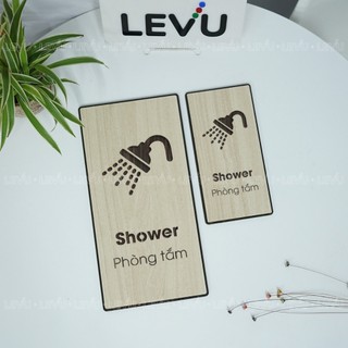 Bảng gỗ dán cửa phòng tắm (Shower) trang trí nhà tắm Homestay khách sạn BG79
