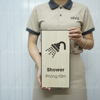 Bảng gỗ dán cửa phòng tắm (Shower) trang trí nhà tắm Homestay khách sạn BG79