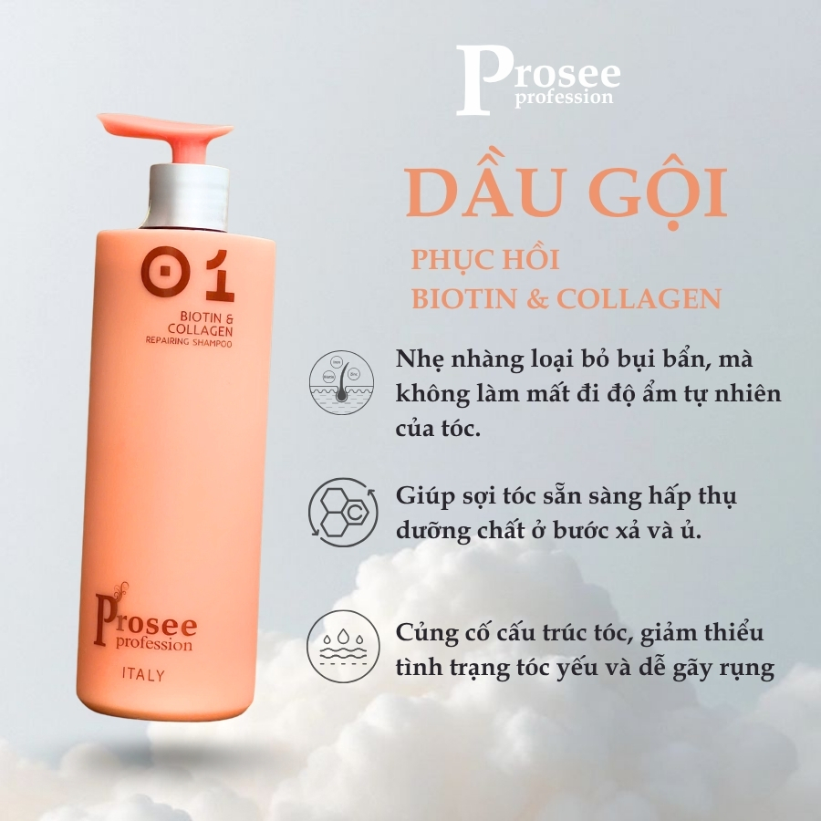 Gội Xả Prosee Profession Biotin & Collagen - Giảm Dầu Gàu, Phục Hồi Và Chăm Sóc Chuyên Sâu Tóc