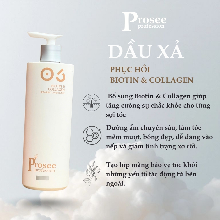 Gội Xả Prosee Profession Biotin & Collagen - Giảm Dầu Gàu, Phục Hồi Và Chăm Sóc Chuyên Sâu Tóc