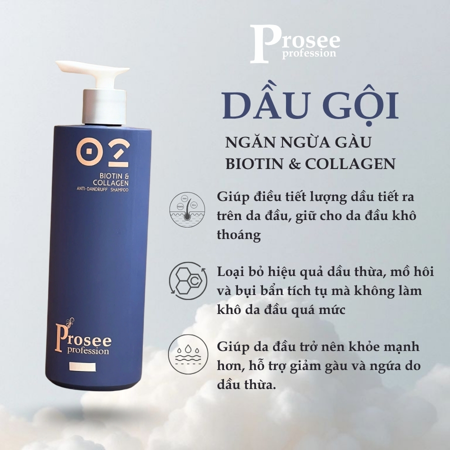 Dầu Gội Xả Prosee Profession Biotin & Collagen 730ml | Dưỡng Tóc Mềm Mượt, Phục Hồi, Dễ Chải.