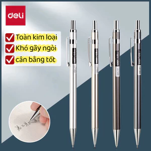 Bút Chì Kim Học Sinh Deli 0.5mm/0.7mm – Vỏ Kim Loại, Kèm Đầu Tẩy, Chống Gỉ
