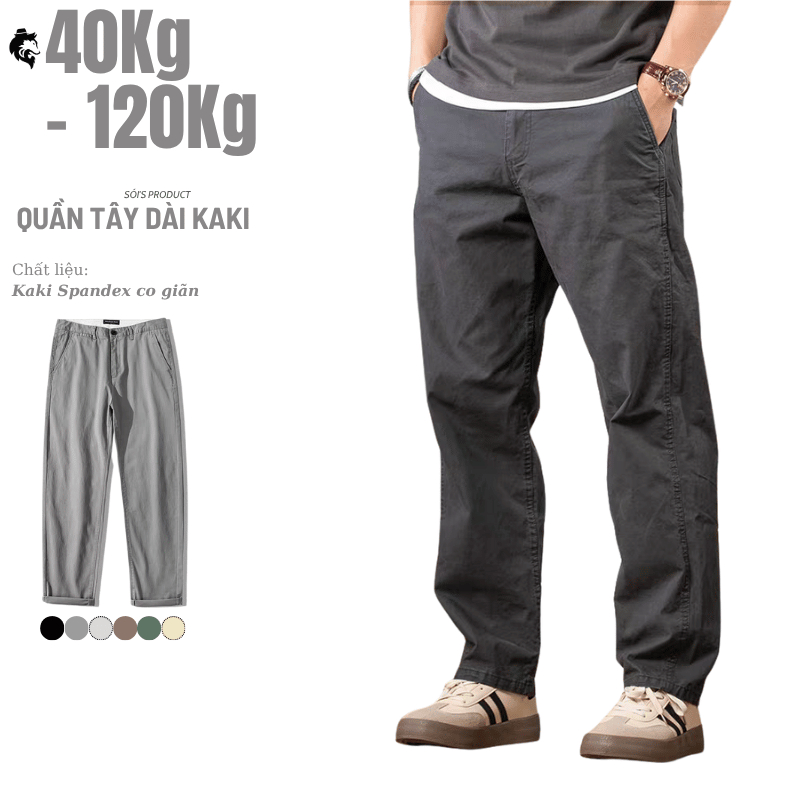 55-115KG Quần Kaki Quần Tây Dài BIGSIZE 4 Túi Co Giãn Thời Trang Thanh Lich, Trẻ Trung