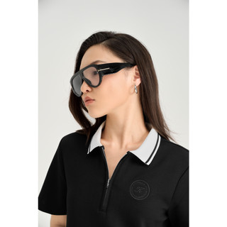 THEKIM Set bộ Lune Soft áo polo ngắn tay khóa cổ phối bo cổ và quần suông dài , thêu logo nổi CS370