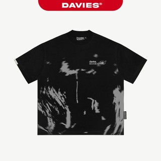 Áo thun local brand in tràn viền DAVIES nam nữ form rộng màu đen vải thun cotton thoáng mát Tee Illusion I D37-T6