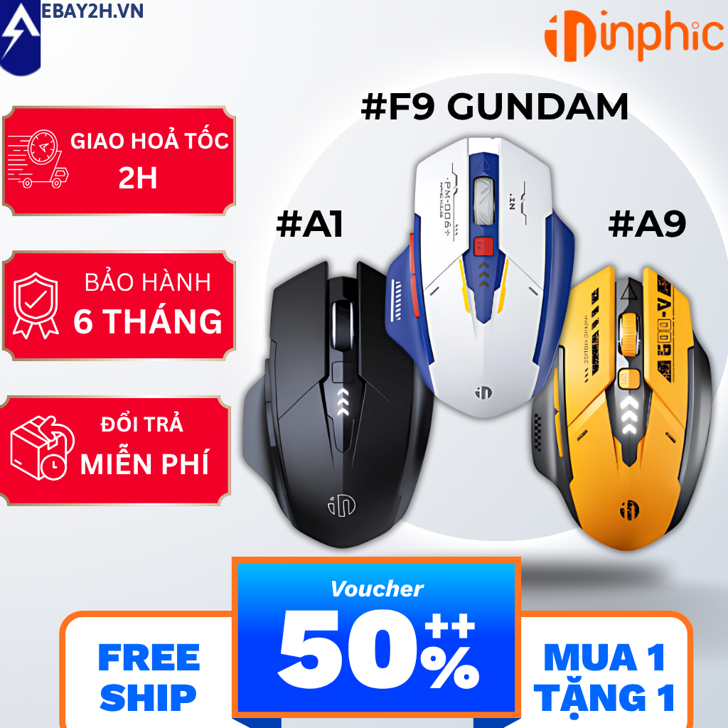 Chuột Bluetooth INPHIC DPI Tùy Chỉnh Pin Lâu Phù Hợp Gaming Văn Phòng