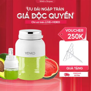 Máy xay sinh tố Venko PB1300 Dung tích 1.3L Lưỡi dao 10 cánh Máy xay sinh tố tích điện pin 2600mAh