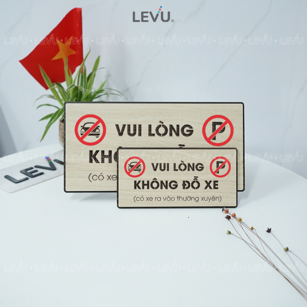 Bảng gỗ thông báo vui lòng không đỗ xe trang trí khu vực cấm đậu xe BG83