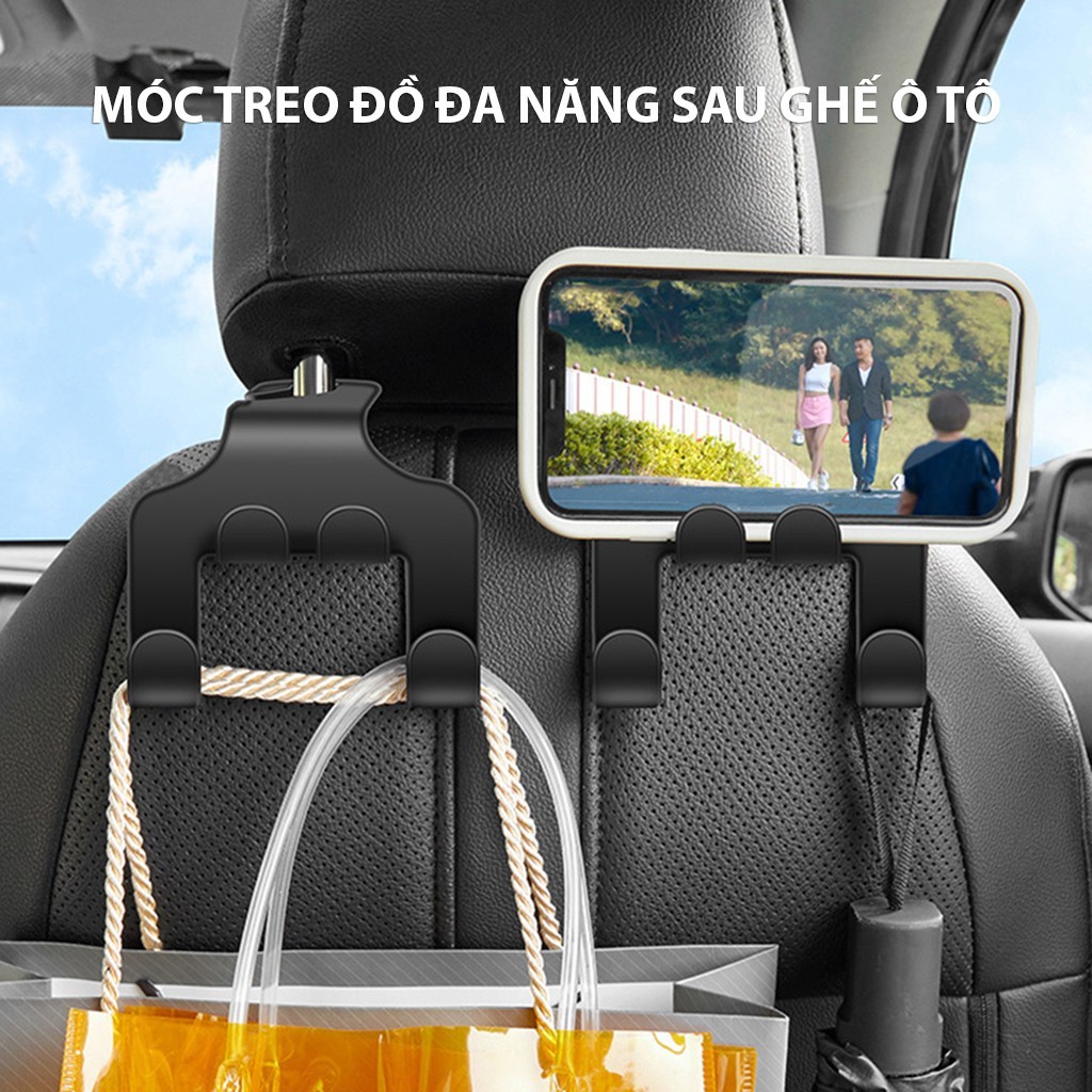 Combo 4 Móc Treo Đồ Gắn Sau Ghế Ô Tô, Giá Đỡ Điện Thoại 4 Chân Đa Năng Phù Hợp Với Mọi Loại Xe Cobak Auto