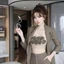 Set áo blazer mix quần short phối áo quây hoa _Chamie Store