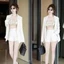 Set áo blazer mix quần short phối áo quây hoa _Chamie Store