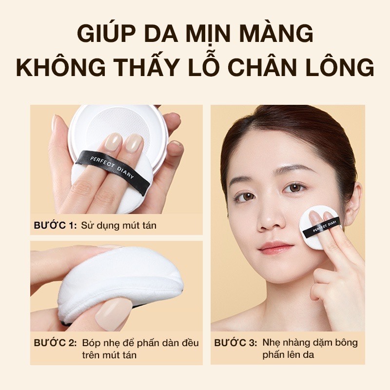 [Chính Hãng] Phấn phủ PERFECT DIARY kiềm dầu chống nước mịn lỳ nhiên lâu trôi full size | NHÍM HOUSE