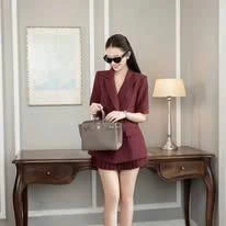 Set áo vest mix cvay xếp ly _Chamie Store