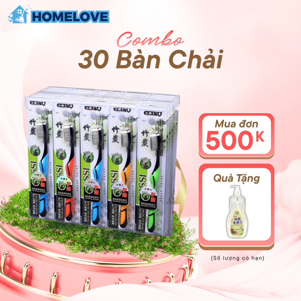 Combo 3/10/30 Bàn Chải Bossi Công Nghệ Nano Than Hoạt Tính Hàn Quốc Sợi Mềm