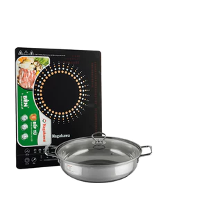 Bếp điện từ Nagakawa NAG0703 (2200W) - Tặng kèm nồi lẩu - Hàng chính hãng