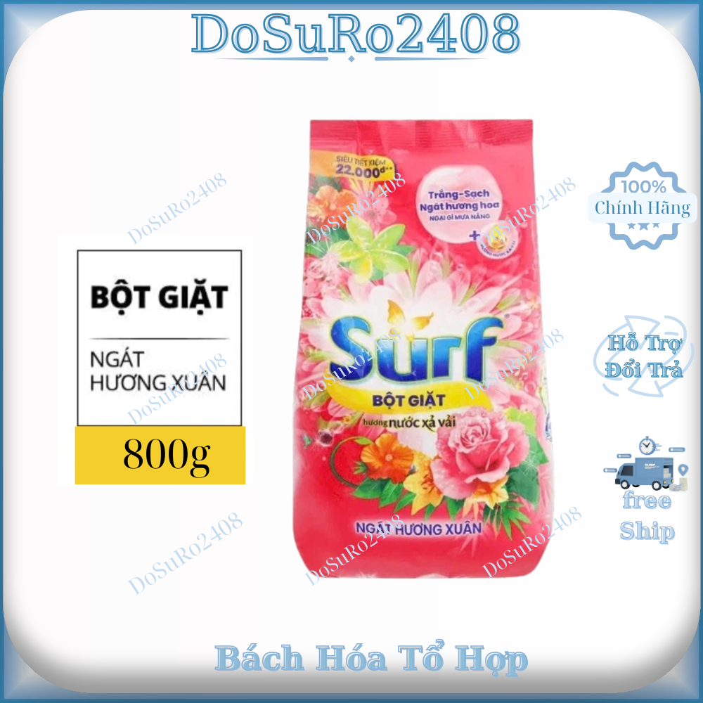 Bột Giặt Surf Ngát Hương Xuân 380g, 800g, 2kg