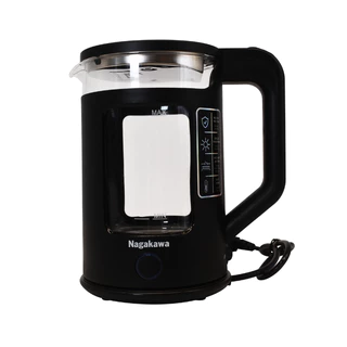 Ấm siêu tốc thủy tinh 1.7L Nagakawa đun nước NAG0317, sôi nhanh, giữ ấm lâu, bảo hành chính hãng 12 tháng
