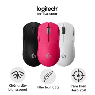 [Logitech Hợp tác] Chuột gaming không dây Logitech G Pro X Superlight - Siêu nhẹ, 5 nút lập trình, pin lâu