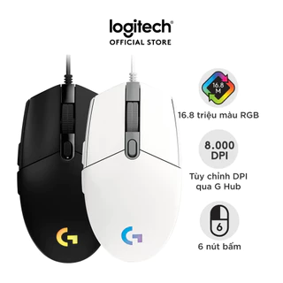[Logitech Hợp Tác] Chuột gaming có dây Logitech G203 Lightsync - Tùy chỉnh RGB, 6 nút lập trình, nhẹ