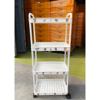 Kệ Đựng Đồ Đa Năng 3 Tầng, 4 Tầng Có Bánh Xe Di Chuyển Tặng Kèm Sticker Dễ Thương