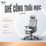 Ghế Công Thái Học Văn Phòng Xoay CTH 89 Xám, Full Lưới, Đầy Đủ Công Năng Chuẩn Cồng Thái Học Hỗ Trợ Cột Sống — ảnh 1