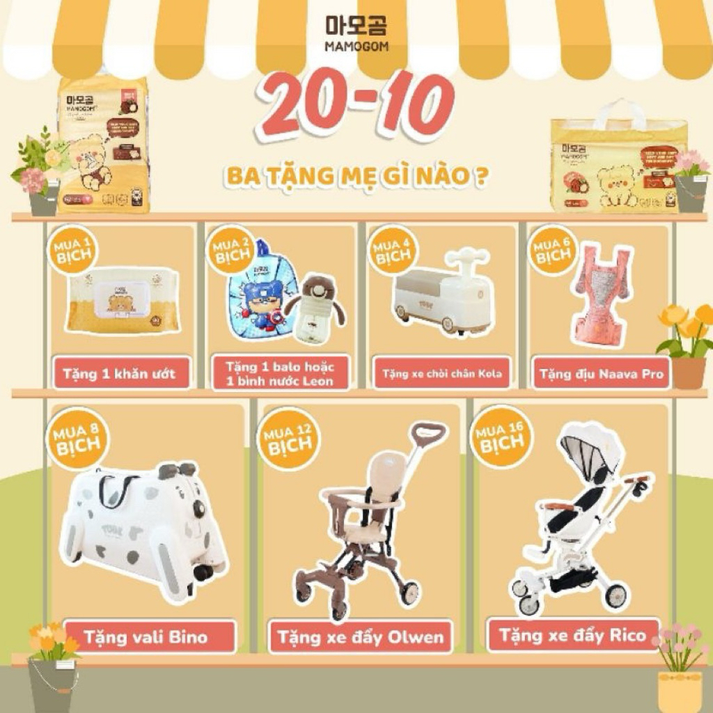 {Chính hãng} Bỉm Mamogom cho bé full size siêu thấm hút