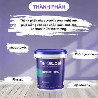 Sơn hiệu ứng bê tông ECO TEXACOAT màu be chống thấm, chống ẩm mốc, nứt chân chim bền màu, sơn nội thất, ngoại thất