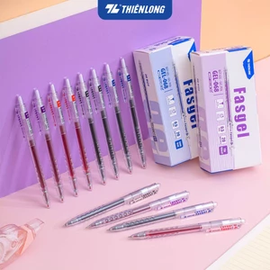 Combo 5/10/20 Bút gel Fasgel Thiên Long GEL-068 - viết mực nước êm trơn ngòi cao cấp 0.5mm gồm 4 màu mực, nét êm trơn