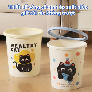 Thùng Rác Hình Mèo Nhựa PP Cao Cấp Hình Mèo Dễ Thương. Giỏ Đựng Rác Nhựa PP Cao Cấp Dung Tích Lớn 10L/15L Luxhome
