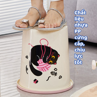 Thùng Rác Hình Mèo Nhựa PP Cao Cấp Hình Mèo Dễ Thương. Giỏ Đựng Rác Nhựa PP Cao Cấp Dung Tích Lớn 10L/15L Luxhome