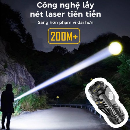 Đèn pin mini 5 chế độ chiếu sáng Nhỏ gọn và di động、Chống nước、Thời lượng pin dài
