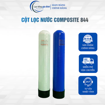 Vỏ cột lọc nước Composite 844 chịu áp lực cao, chống ăn mòn, dùng cho hệ thống lọc nước sinh hoạt (Tặng kèm trõ cột)