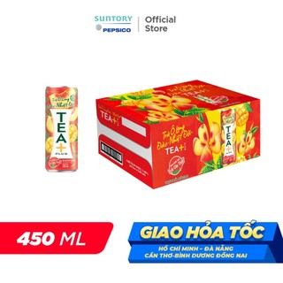 [SALE 7.7] Thùng 24 Lon Trà Ô Long Tea+ Đào Trái Cây Nhiệt Đới (320ml/lon)
