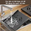 Giá đỡ nồi bằng thép carbon có thể điều chỉnh từ 2 đến 7 tầng, dùng cho kệ bếp và dưới tủ bếp.