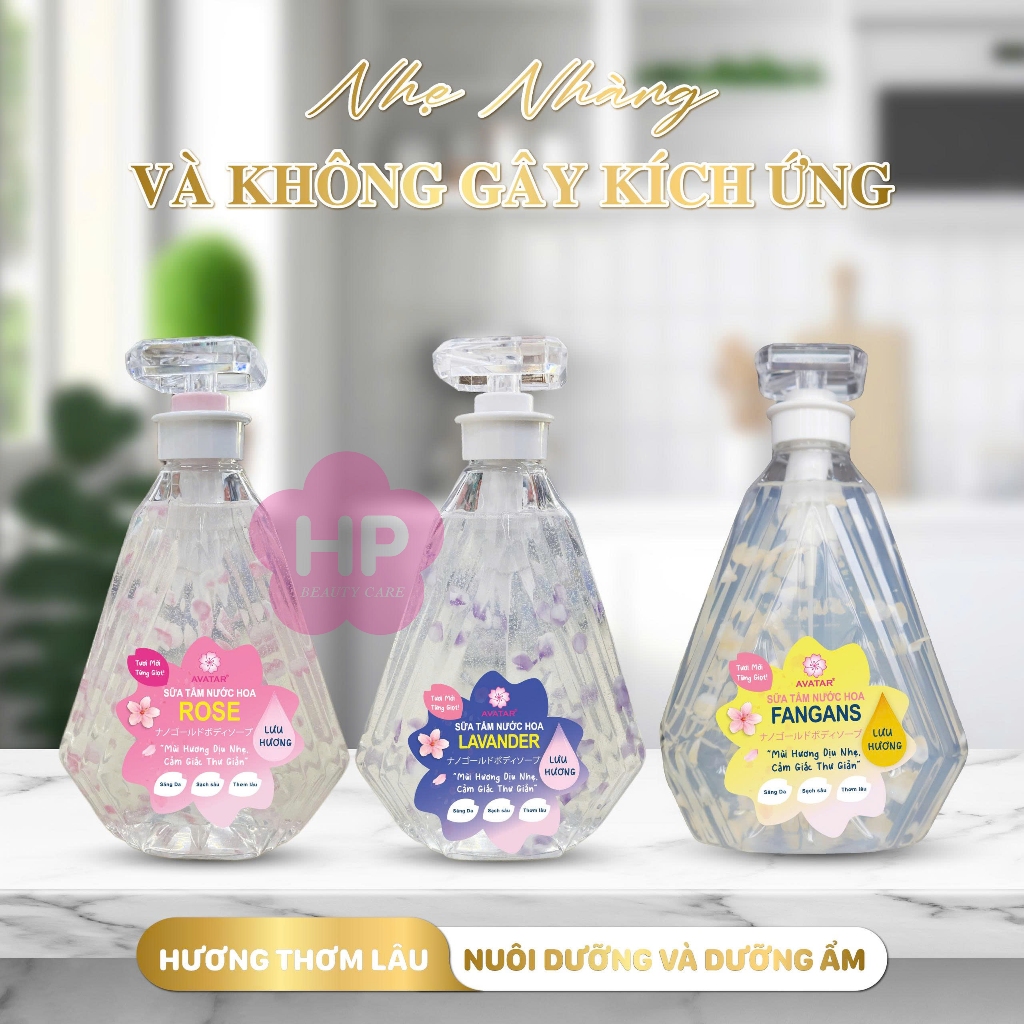 Sữa Tắm Cánh Hoa Tươi Trắng Mịn Da Hương Hoa Hồng  Avatar Rose Shower Gel 800mL