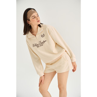 THEKIM Set lẻ Ivory Calm áo nỉ dài tay khóa cổ half zip , áo polo kéo khóa chất liệu mềm mịn Wellness Paradigm CS375376