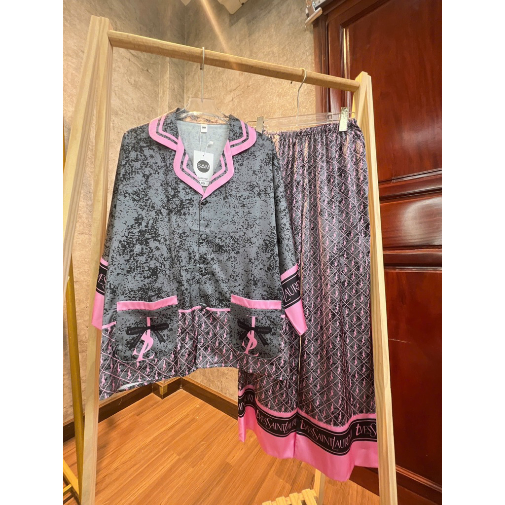 (45-70kg) DƠI TAY LỠ - Bộ ngủ pijama mặc nhà cho nữ lụa mịn mát tay dơi lỡ quần dài có cổ siêu sang