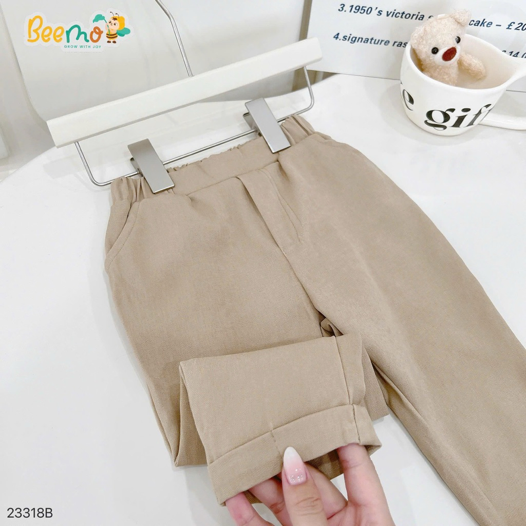 Set vest công tử một khuy Beemo phối cổ cách điệu, tag chữ cá tính dành cho bé trai 9-25kg