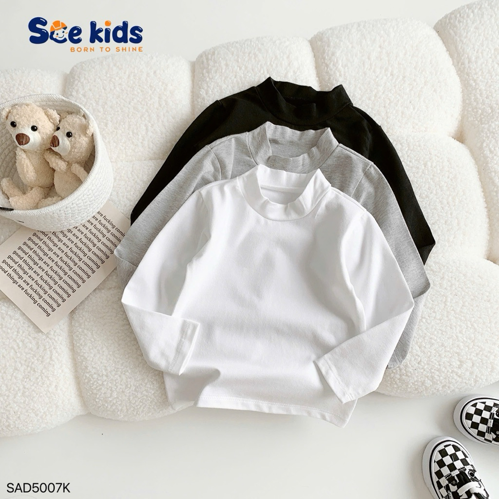 Áo giữ nhiệt SCE KIDS chất liệu cotton mềm mại, thiết kế basic dễ dàng phối đồ cho bé trai bé gái 9-28kg