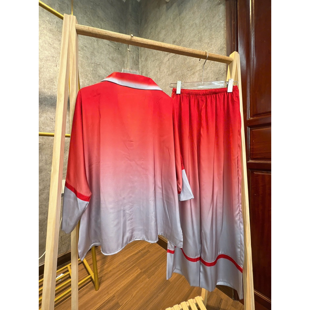 (45-70kg) DƠI TAY LỠ - Bộ ngủ pijama mặc nhà cho nữ lụa mịn mát tay dơi lỡ LOANG quần dài có cổ siêu sang