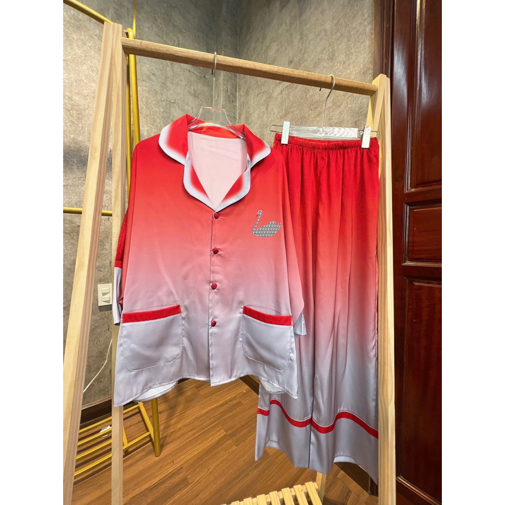 (45-70kg) DƠI TAY LỠ - Bộ ngủ pijama mặc nhà cho nữ lụa mịn mát tay dơi lỡ LOANG quần dài có cổ siêu sang
