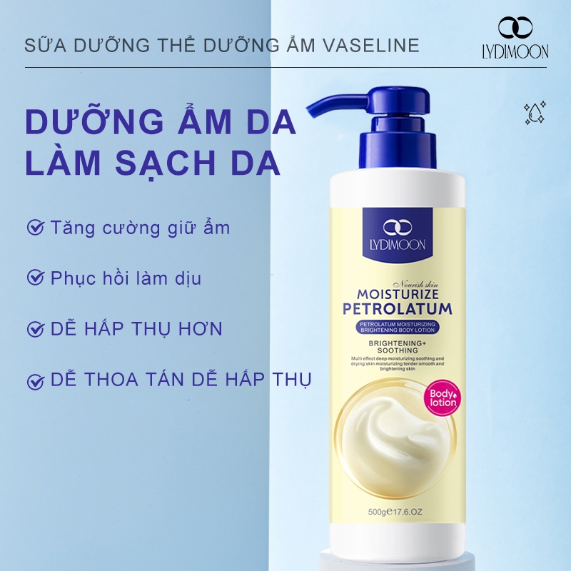Sữa dưỡng ẩm làm trắng da Vaseline, làm trắng, dưỡng ẩm và phục hồi làn da nứt nẻ, 500ml