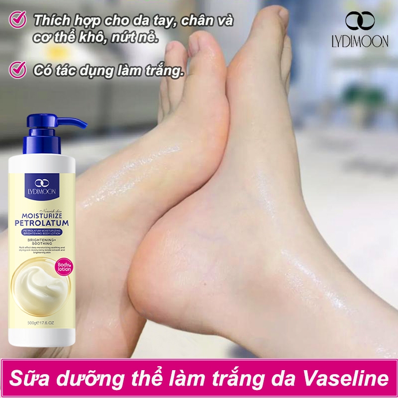 Sữa dưỡng ẩm làm trắng da Vaseline, làm trắng, dưỡng ẩm và phục hồi làn da nứt nẻ, 500ml