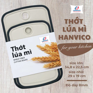 Thớt Lúa Mì Hanvico Cao Cấp Dày 8mm - Thớt Lúa Mì Thân Thiện Môi Trường – Chống Trượt – Kháng Khuẩn